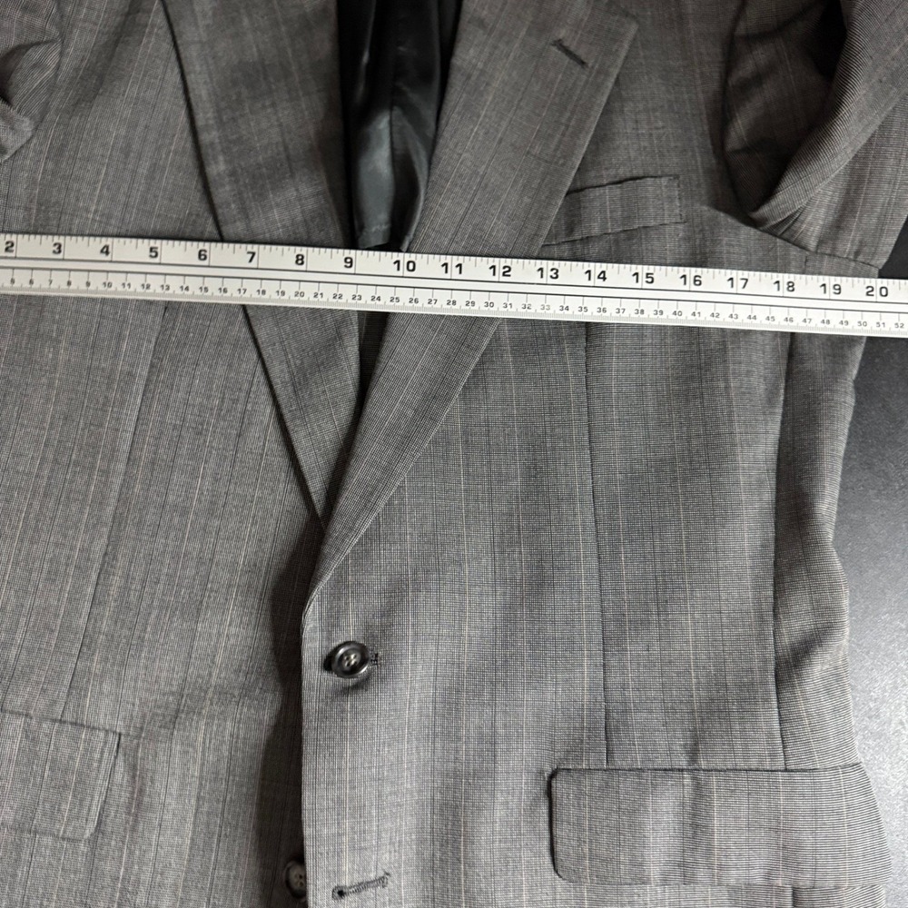 Palm Beach Suit Mens 40R 31x30 Grey Pinstripe Vintage 2-Piece Wool Blend USA - Picture 7 of 13